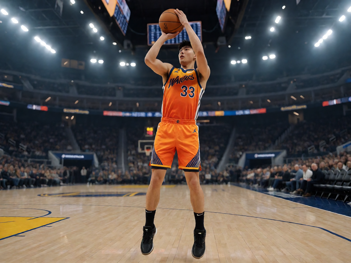 NBA赛场上球员三分出手的精彩瞬间
